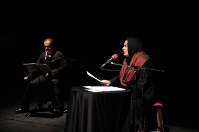 گزارش تصویری از اولین اجرای نمایش رادیویی ساعت گرگ در سی و هفتمین جشنواره ی بین المللی تئاتر فجر -کارگردان: پیمان قریب پناه- عکس:کیارش مسیبی