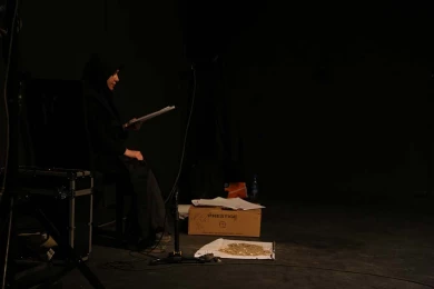 گزارش تصویری از اولین اجرای نمایش رادیویی حفره ای در زمین در سی و هفتمین جشنواره ی بین المللی تئاتر فجر -کارگردان: نازنین مهیمنی- عکس:رز ارغوان