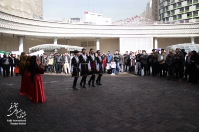 Performing the thirty-eighth Fadjr International Theater Festival street performances