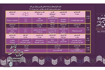 جدول اجراهای جشنواره تئاتر فجر مناطق کشور- منطقه 4 (فارس) منتشر شد